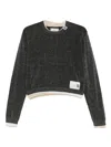 Miharayasuhiro Triple-layered Glittered Sweater In Black