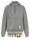 Miharayasuhiro Triple Layered Half-zip Sweatshirt Black In Gray