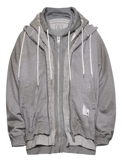 Miharayasuhiro Triple-layered Hoodie In Gray