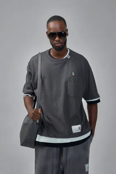 Miharayasuhiro Triple Layered T-shirt In Gray