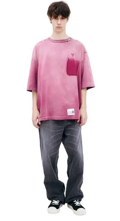 Miharayasuhiro T-shirt With A Torn Pocket In Pink