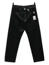 Miharayasuhiro Two-tone Coated Jeans In Black