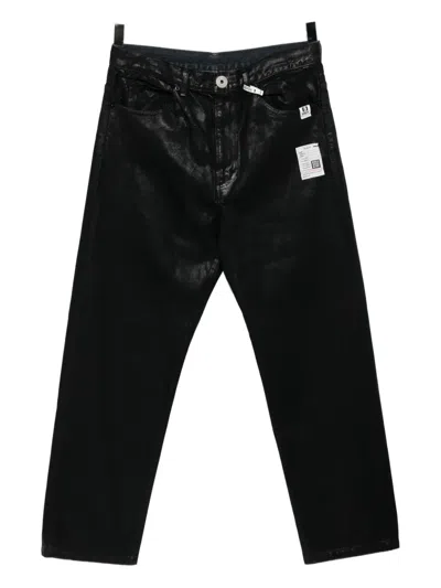 Miharayasuhiro Two-tone Coated Jeans In Black