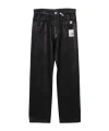 Miharayasuhiro Two-tone Coated Jeans In Black