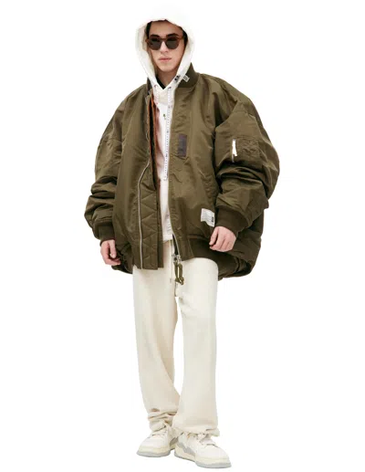 Miharayasuhiro Two-way Zippered Bomber In Khaki