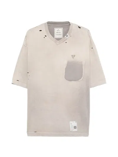 Miharayasuhiro V-neck Short-sleeve T-shirt In Neutral