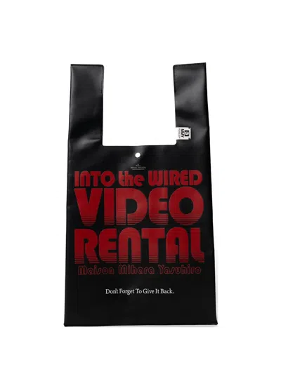 Miharayasuhiro Video Rental Print Leather Tote Bag In Purple