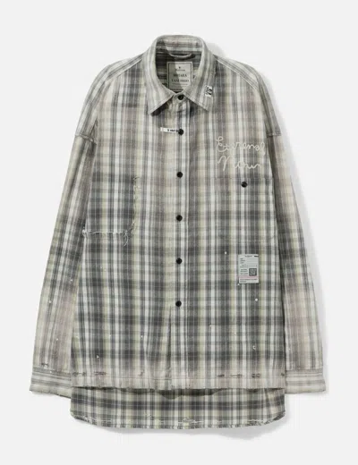 Miharayasuhiro Vintage Like Check Shirt In Gray