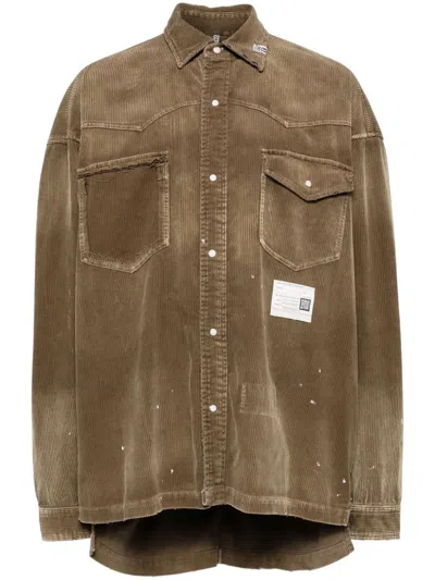 Miharayasuhiro Vintage-like Corduroy Shirt In Brown