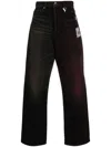 Miharayasuhiro W-combined Straight-leg Jeans In Black