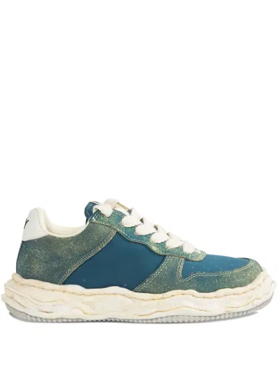 Miharayasuhiro Wayne Distressed-effects Sneakers In Blue