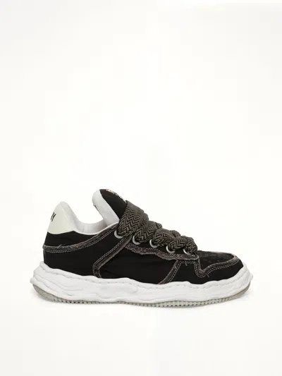 Miharayasuhiro Wayne Puffer Og Sole Patterned Lace Canvas Low-top Sneakers In Black