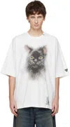 Miharayasuhiro White Cat Printed T-shirt In White
