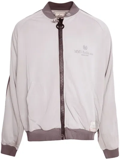 Miharayasuhiro Wide Back Zip-up Track Jacket In Grey