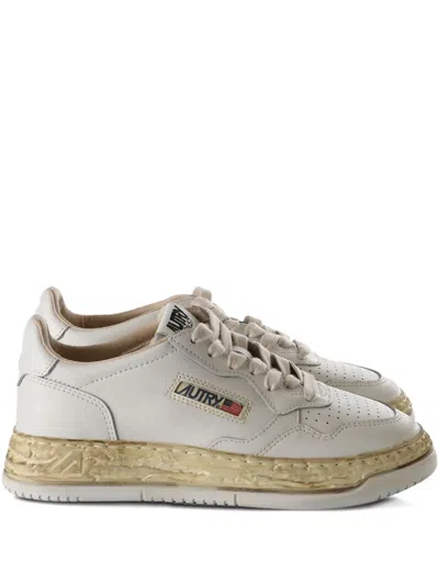 Miharayasuhiro X Autry Leather Peforated Sneakers In White