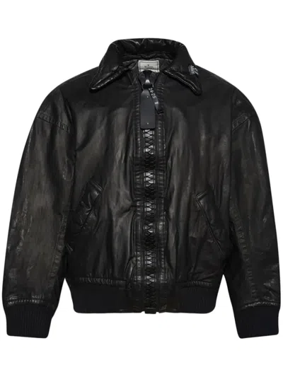 Miharayasuhiro X Backlash Leather Bomber Jacket In Black