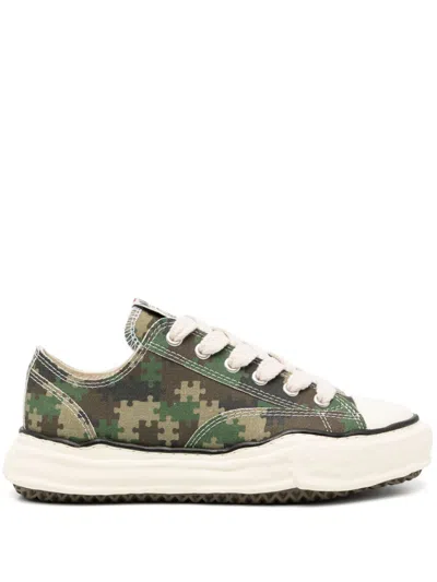 Miharayasuhiro X Peace And After Puzzle Camo Peterson Low Sneaker In Grün