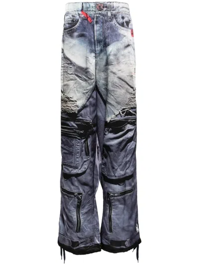 Miharayasuhiro X T.a.t.a Trompe-l'oeil Archive Printed Trousers In Navy