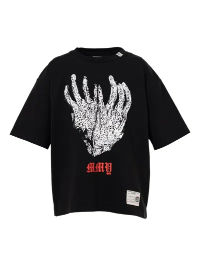 Miharayasuhiro Xmasses Print Crew Neck T-shirt In Black