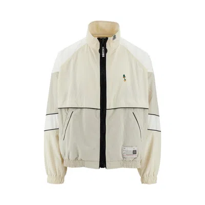 Miharayasuhiro Ylon Track Jacket With Leon Embroidery In Neutral