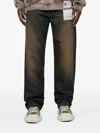 Miharayasuhiro Zip-fastening Faded Jeans In Gray