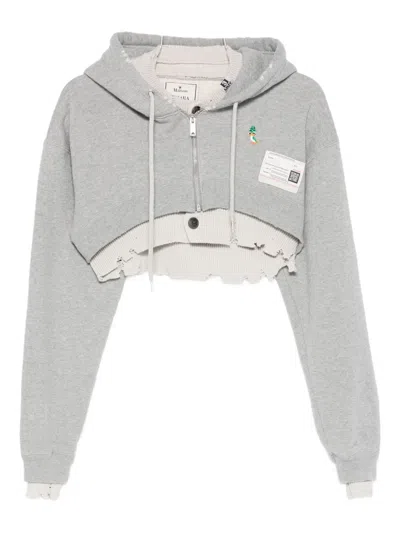 Miharayasuhiro Zip-up Hooded Jacket In Gray