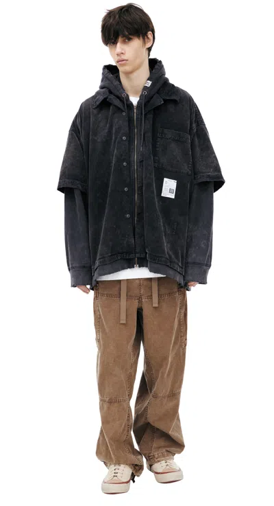 Miharayasuhiro Zippered Corduroy Shirt In Black