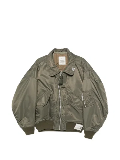 Miharayasuhiro Zip-up Oversized Bomber Jacket In Green