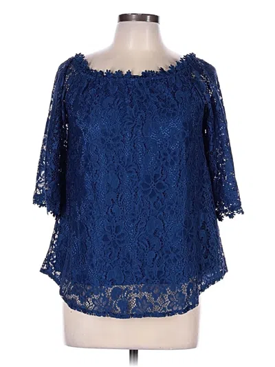 Pre-owned Miholl 3/4 Sleeve Blouse In Blue