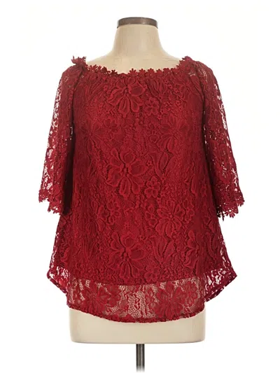 Pre-owned Miholl 3/4 Sleeve Blouse In Burgundy