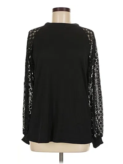 Pre-owned Miholl Long Sleeve Blouse In Black