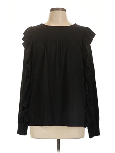 Pre-owned Miholl Long Sleeve Blouse In Black