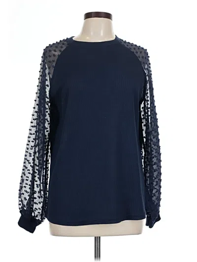 Pre-owned Miholl Long Sleeve Blouse In Blue
