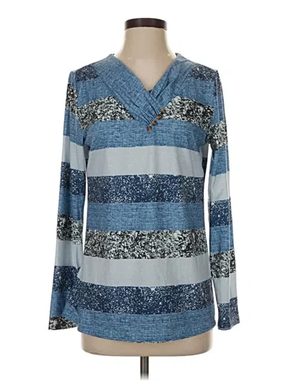 Pre-owned Miholl Long Sleeve Blouse In Blue