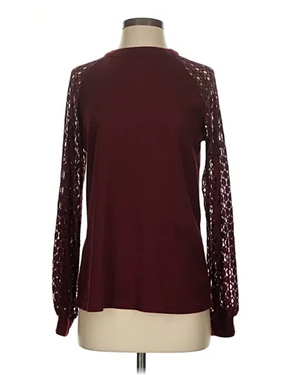 Pre-owned Miholl Long Sleeve Blouse In Burgundy