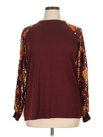 Pre-owned Miholl Long Sleeve Blouse In Burgundy
