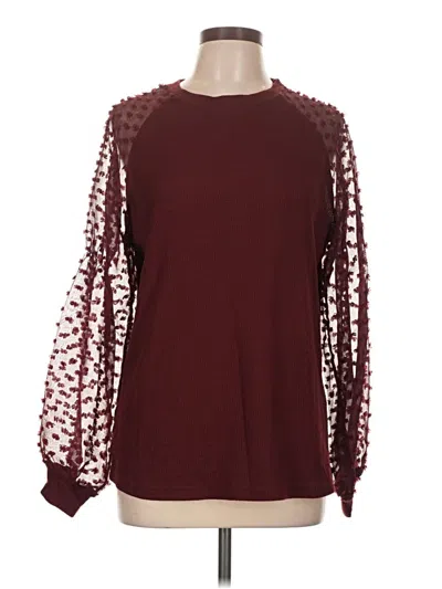 Pre-owned Miholl Long Sleeve Blouse In Burgundy