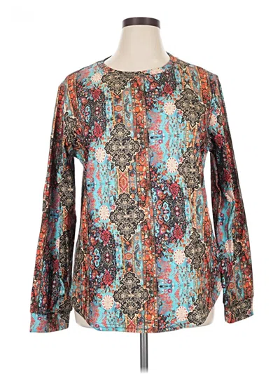 Pre-owned Miholl Long Sleeve Henley Shirt In Teal