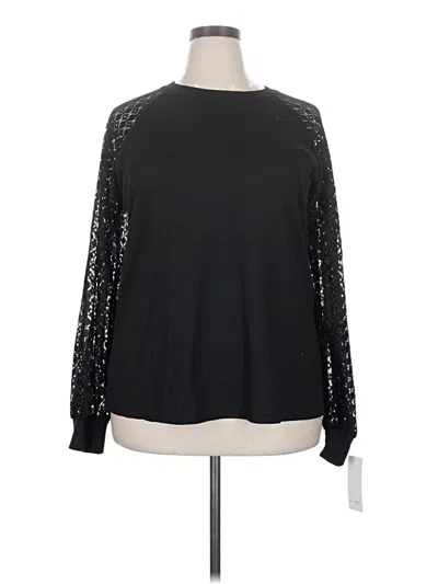 Pre-owned Miholl Long Sleeve Top Black Crew Neck Tops