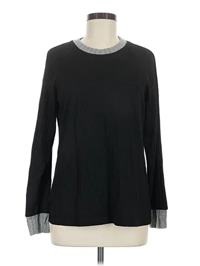 Pre-owned Miholl Long Sleeve Top Black Crew Neck Tops