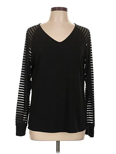 Pre-owned Miholl Long Sleeve Top Black V Neck Tops