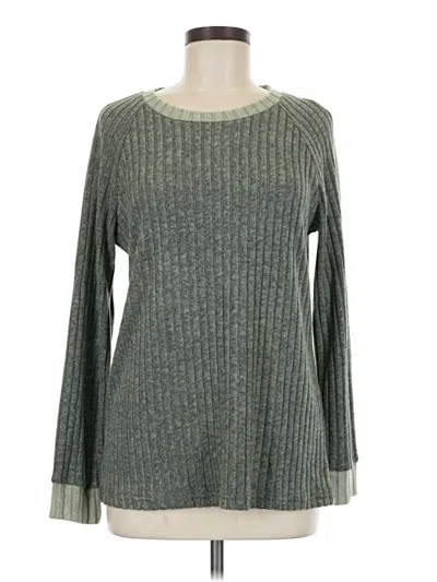 Pre-owned Miholl Long Sleeve Top Gray Crew Neck Tops