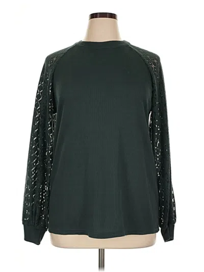 Pre-owned Miholl Long Sleeve Top Green Crew Neck Tops