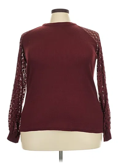 Pre-owned Miholl Long Sleeve T-shirt In Burgundy