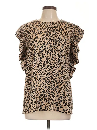 Pre-owned Miholl Short Sleeve Blouse In Tan