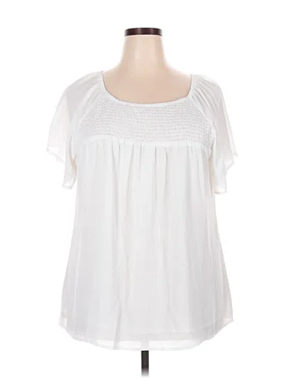 Pre-owned Miholl Short Sleeve Blouse In White