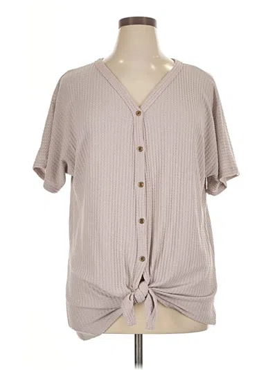 Pre-owned Miholl Short Sleeve Henley Shirt In Brown