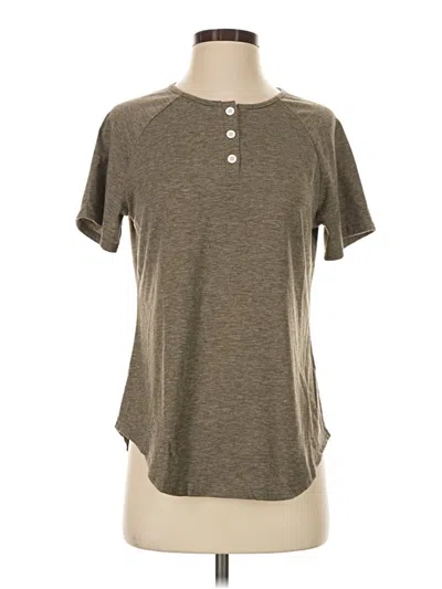 Pre-owned Miholl Short Sleeve Henley Shirt In Brown