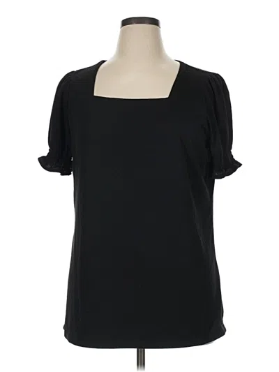 Pre-owned Miholl Short Sleeve Top Black Sweetheart Neckline Tops