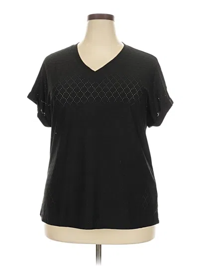 Pre-owned Miholl Short Sleeve Top Black V Neck Tops